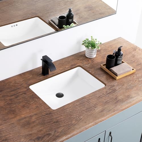 Lavabo encastrable 61 cm sous comptoir rectangle céramique blanche - 8