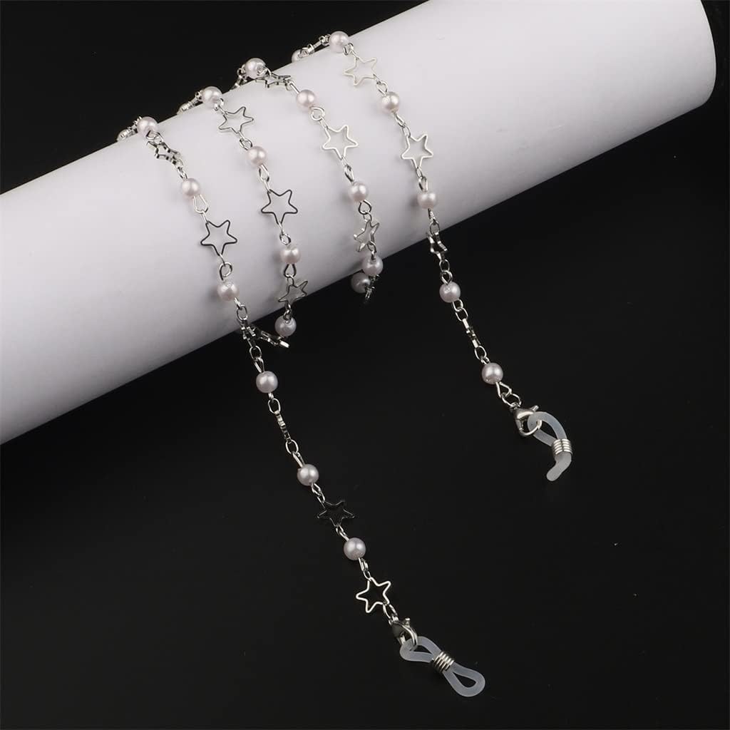 Fashion Handmade Copper Pearl Star Eyeglass Chain