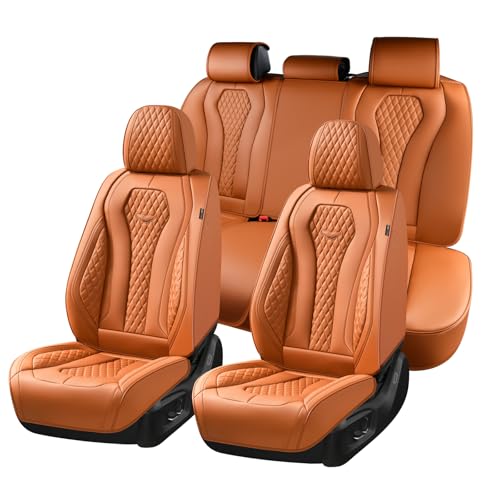 Image of Coverado Car Seat Covers Full Set, Brown Seat Covers, Automotive Car Seat Cover, Car Seat Covers Front Seats Back Seat Covers, Car Seat Protector Universal Fit Most Cars