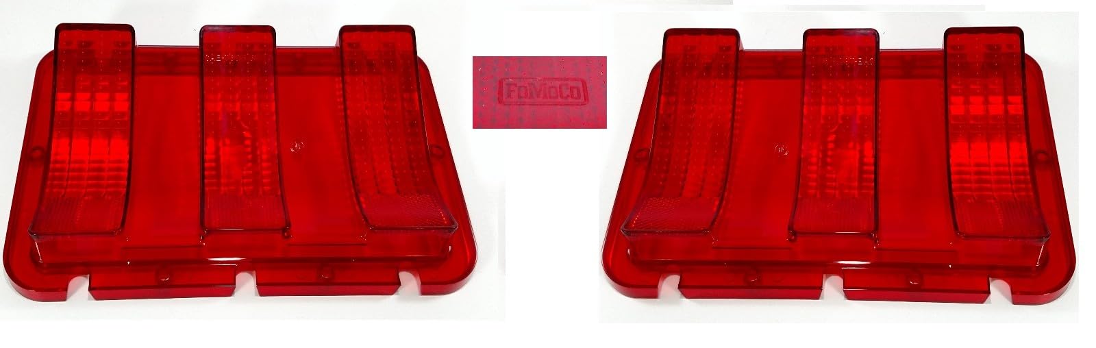 Performance PFM-160045 Tail Light Brake Lamp Stop Lens, Left, Right, Rear, All Red, Set of 2 for 1967 1968 Ford Mustang