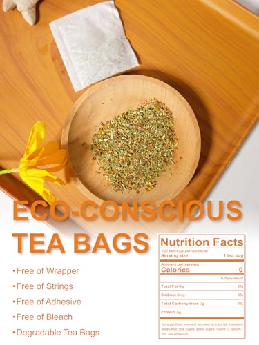 Image of TeeLux Dandelion Herbal Tea, Roasted Dandelion Root with Peppermint, Milk Thistle, Turmeric, Licorice, Roasted Aroma, Smooth & Refreshing, 100 Count