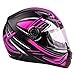 Typhoon Women's Full Face Motorcycle Helmet DOT - SAME DAY SHIPPING (Matte Pink, XL)