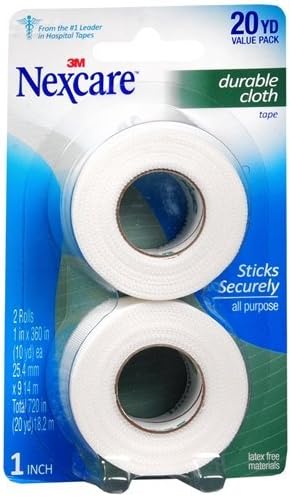 Nexcare Durapore Durable Cloth Tape 1 Inch X 10 Yards, 2 ea - 12 Pack