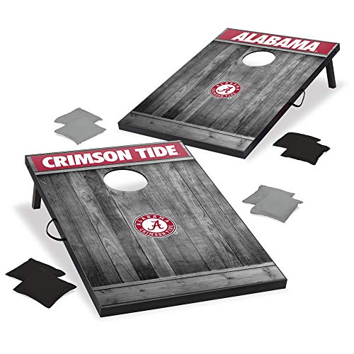 NCAA College Alabama Crimson Tide Tailgate Toss - Gray Wood Designalabama Crimson Tide Tailgate Toss - Gray Wood Design, Team Color, 2'X3'