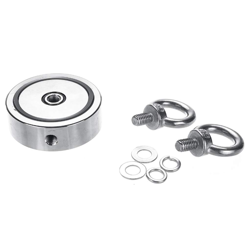 Ant Mag Pesca Magnetica D75 440 Kg Magnete Al Neodimio Double Face Con Viti Ad Anello Con Gancio Per La Ricerca Di Magneti, Magnete Di Salvataggio Per Trovare Tesori In Fiumi O - Foto 8