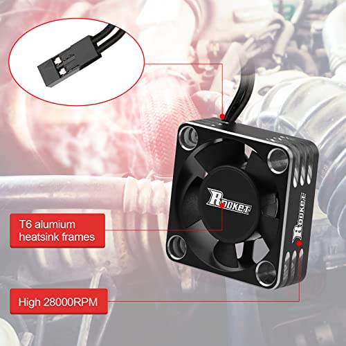 Motor Cooling Fan 30Mm Rc Motor Heatsink 28000Rpm Esc Cooling Fan For Rc Car 1/8 1/10 1/12 Scale 540 550 Brushless Motor (Black+Silver) #TOP2