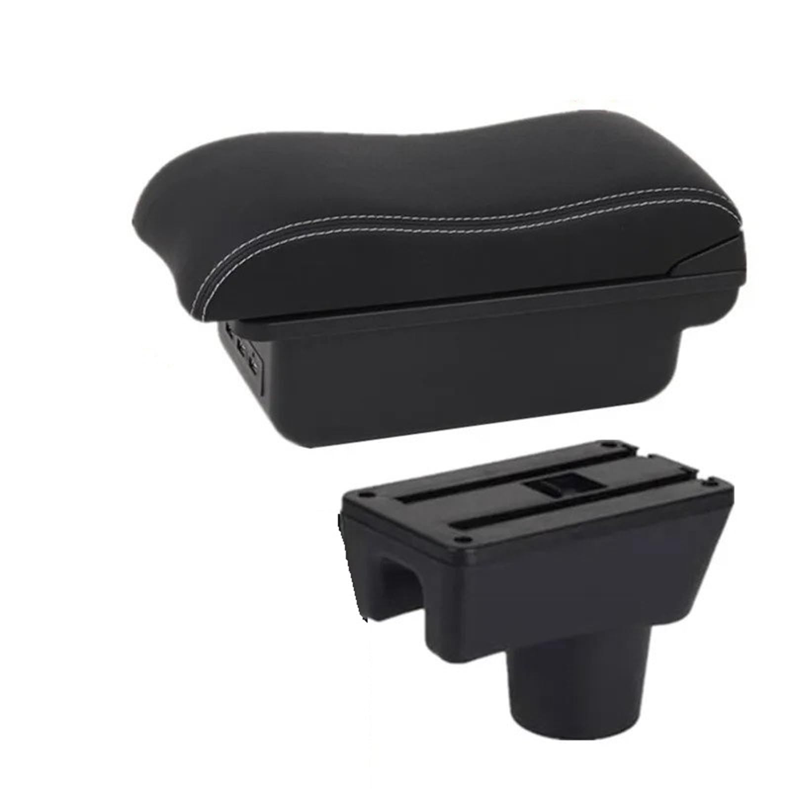 Hguvsjd Armrest Box For Mitsubishi For Attrage For Mirage For Space For Star Armrest Storage Box Retrofit Accessories Car Armrests(B Black white 3USB)