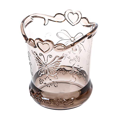 Preisvergleich Produktbild HUI JIN Make-up-Pinsel-Organizer, Schmetterling-Design, Aufbewahrungsröhre, Schreibtisch-Organizer, kann Stifte, Make-up-Pinsel, Kämme usw. aufbewahren, braun