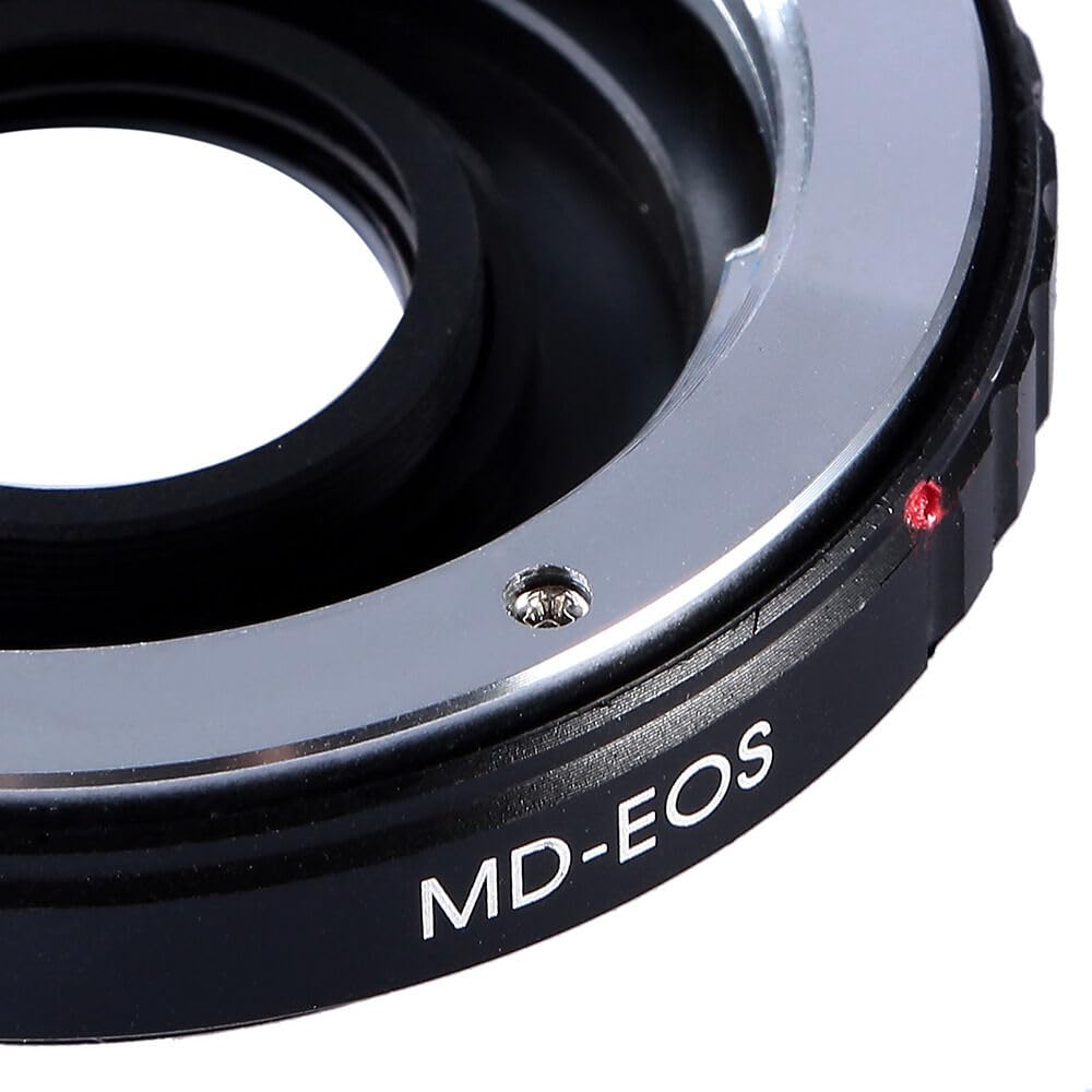 ANELLO ADATTATORE PER OBIETTIVI CON ATTACCO COMPATIBILE CON Minolta MD PER FOTOCAMERA CON ATTACCO COMPATIBILE CON Canon EOS MD-EOS CON LENTE PER MESSA A FUOCO FINO ALL'INFINITO