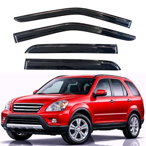 Image of KPY Rain Guards Fit for 2002-2006 Honda CRV, Out-Channel Window Visors Vent Wind Deflectors 4PC, Car Accessories for 02-06 CR-V