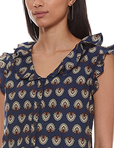 Image of Desi Belle Women's Regular Tops (DBCTTP-6 Navy L)