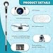 YKYI Electric Spin Scrubber,Cordless Cleaning Brush,Shower Cleaning Brush with 8 Replaceable Brush Heads,Power Scrubber 3 Adjustable Speeds,Adjustable & Detachable Long Handle,Voice Broadcast