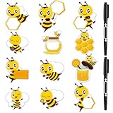 Bee Cutouts Set: you will receive 100 pieces of bee cutouts in 10 different colors, 10 pieces in each color, sufficient quantity and various colors can meet your decorative needs for office or room Quality Material: our bee cutouts are made of qualit...