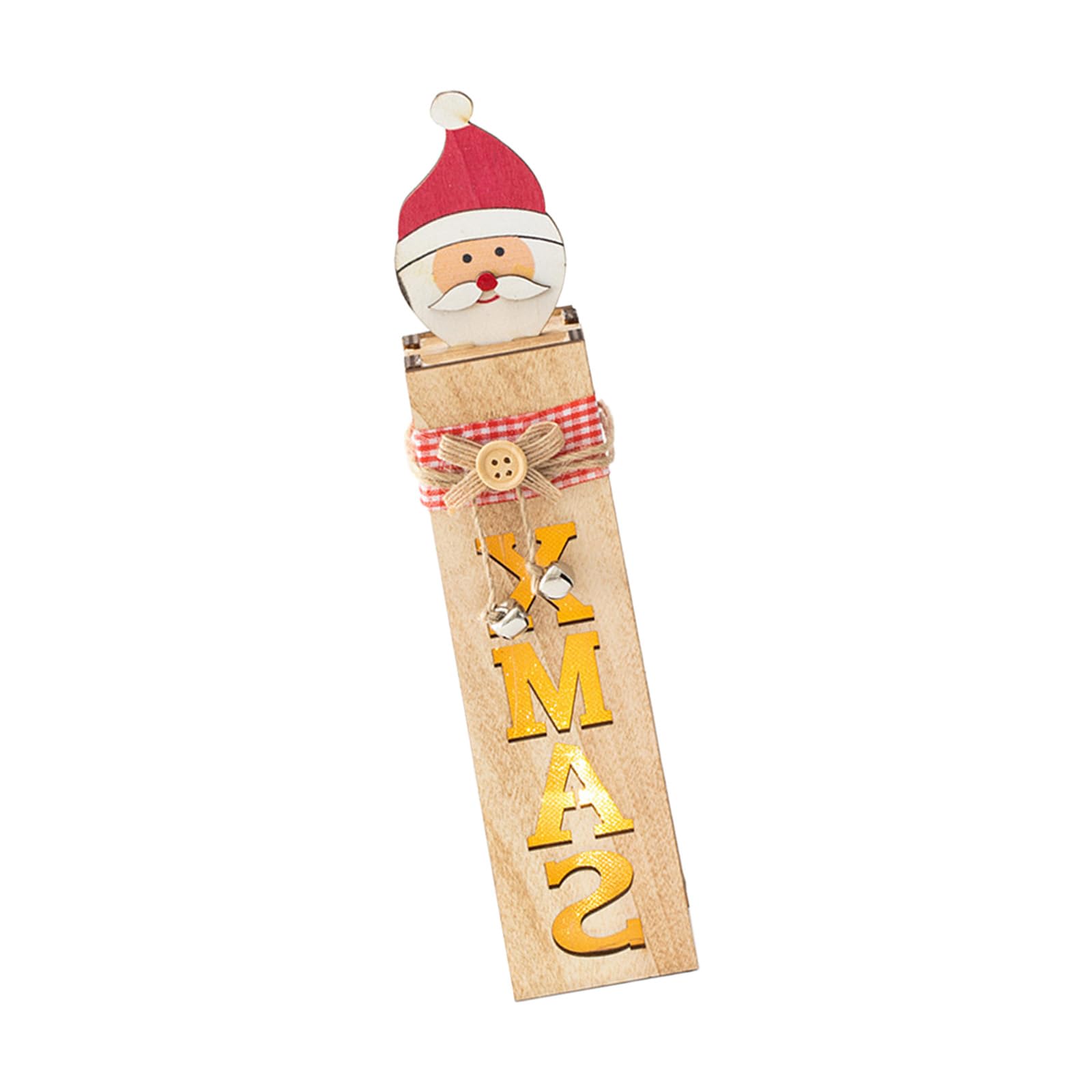 Jazuaiao Celebratory Wooden Character Deck Set LED Illuminated Santa Snowfigure Deer for Worktop Shelf Displays Sustainable Vacation Furnishings
