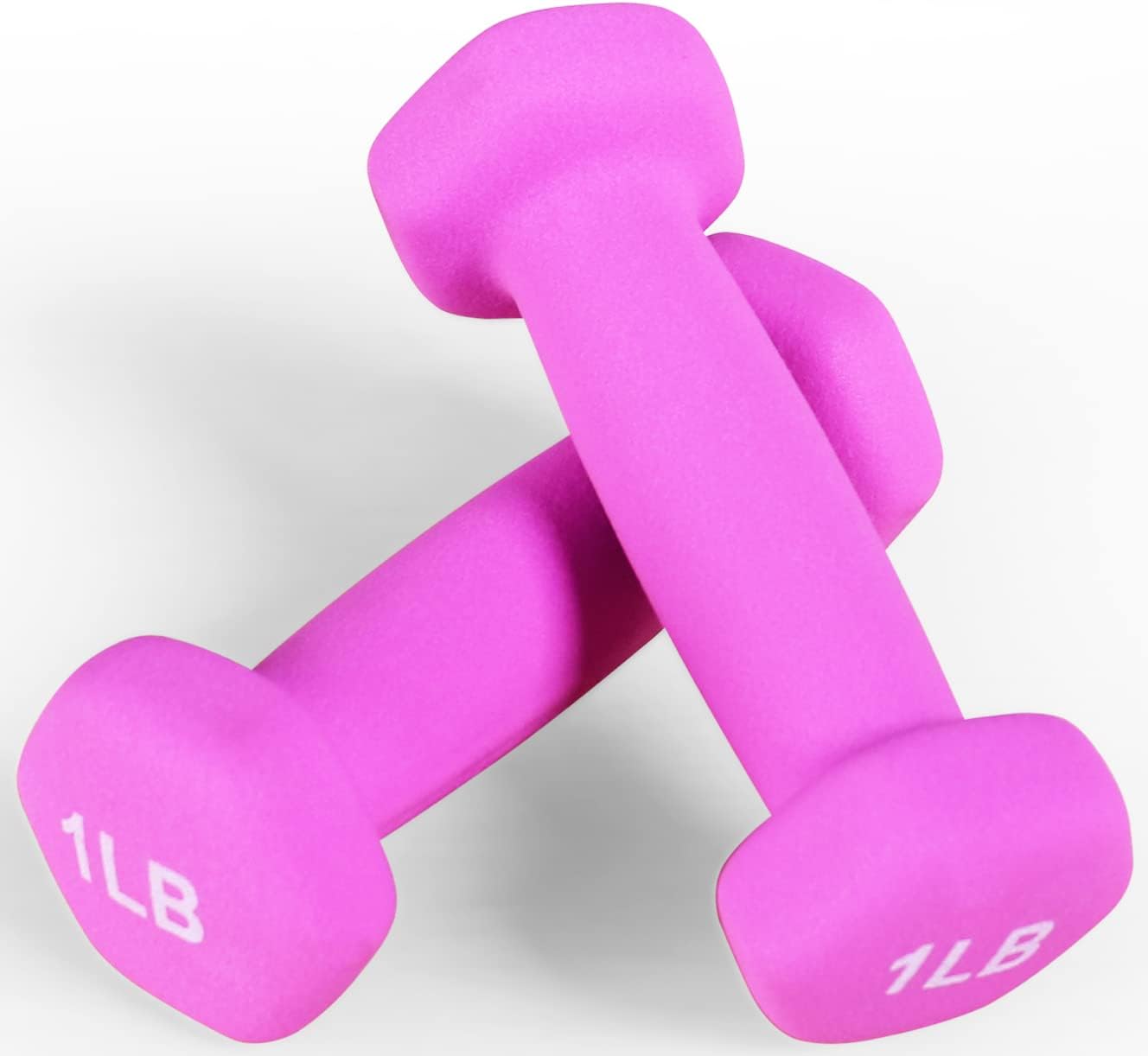 Neoprene Dumbbell Hand Weights, Anti-Slip, Anti-roll, Hex Shape Colorful, Pair or Set with Stand
