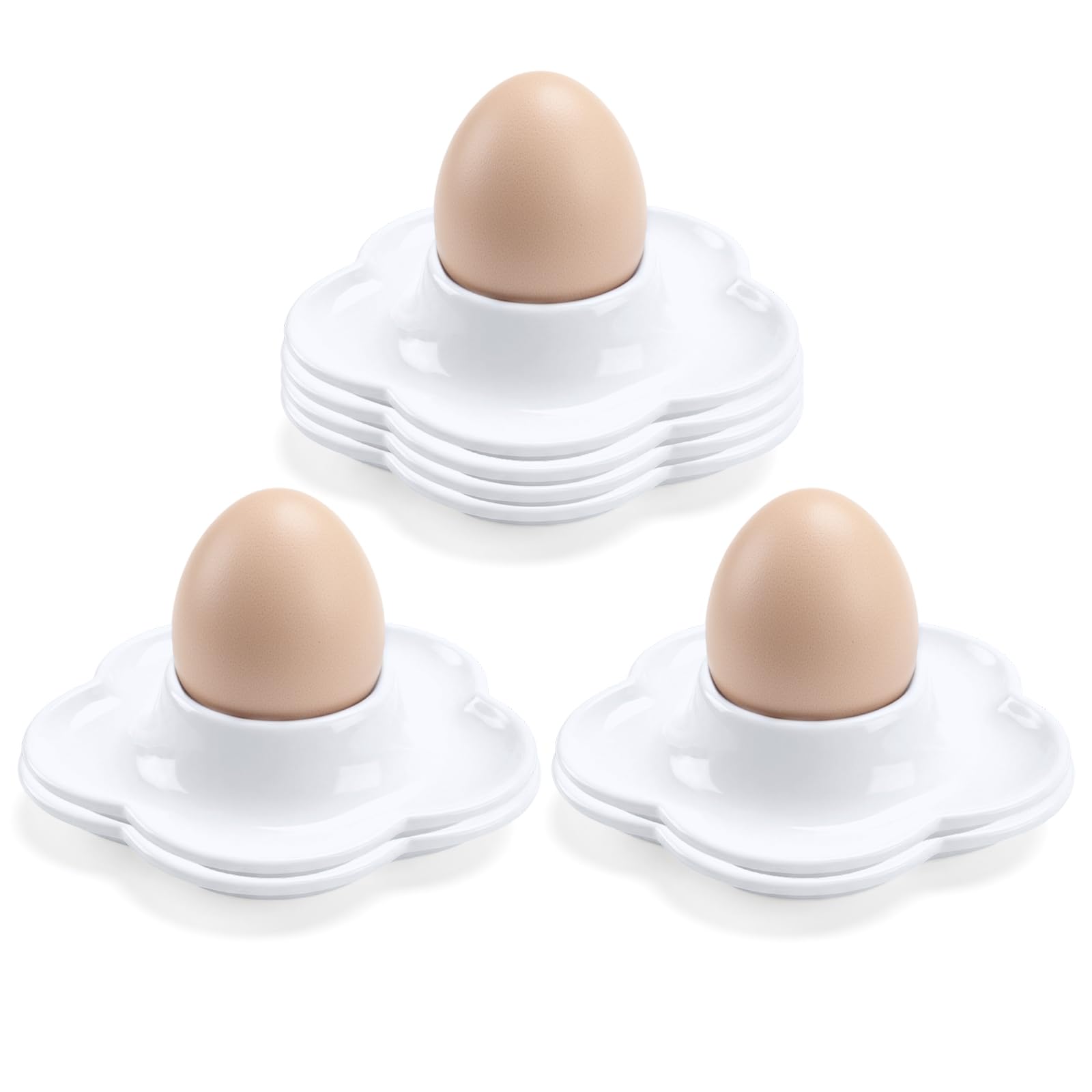 Mispudin 8Pcs Stackable Plastic Egg Cups, Boiled Egg Cup Set