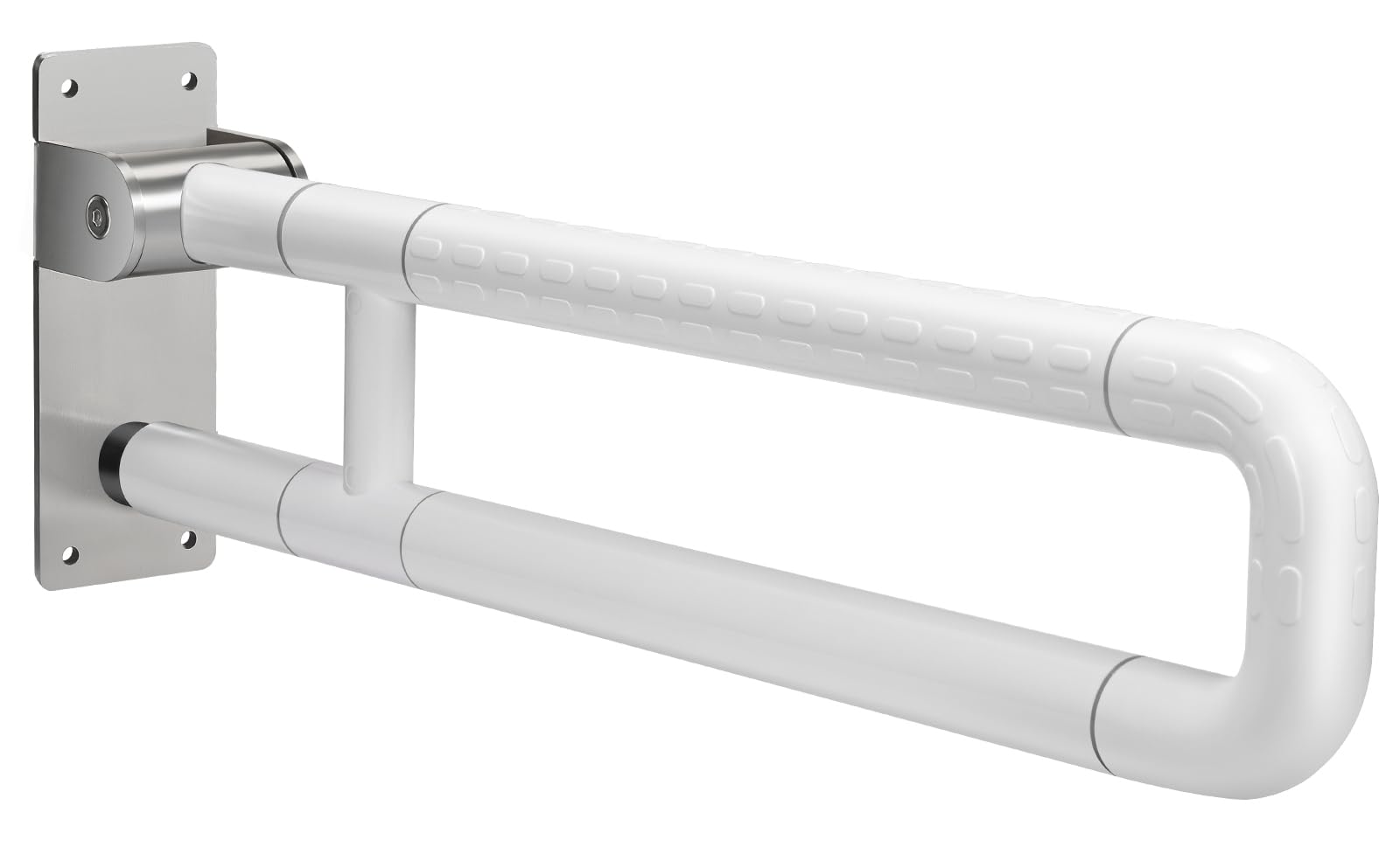 23.6inch Foldable Wall Mounted Safety Support Rail, Grab Bar for Bathroom,Non-Slip Toilet Handles, Glows at Night,Flip Up Toilet - Rails for Elderly for Wall,Load Capacity of 300~350kg