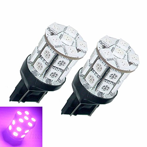 PA LED 2x 7443 7440 T20 W21w 20smd 5050 LED Stop Brake Light Bulb Purple + 2xResistors 50W