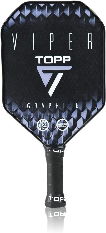 Topp Graphite Pickleball Paddle - Viper Paddle - Honeycomb Polypropylene Core & Cushion Grip