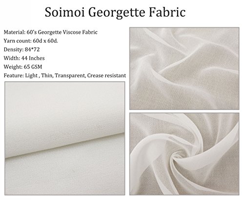 Soimoi Green Georgette Viscose Fabric Blocks Block Print Fabric by Yard 44 Inch Wide - Image 3