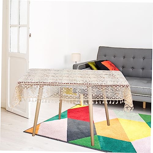 Nappe de table style champêtre chic ajourée lavable en machine pour intérieur
