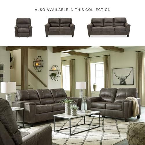 Image of Signature Design by Ashley Navi Faux Leather Modern Sofa, Gray
