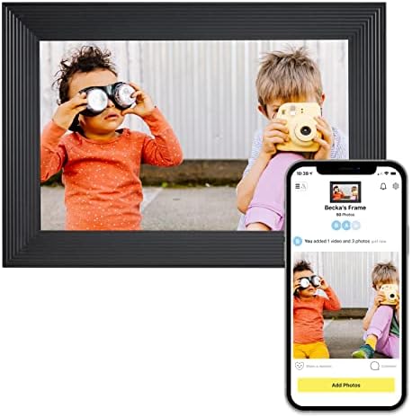 Aura Carver WiFi Digital Picture Frame, 10.1”, Add Photos with Aura App, Free Unlimited Storage - Wirecutter’s Pick for Best Digital Photo Frame 2022 - Gravel