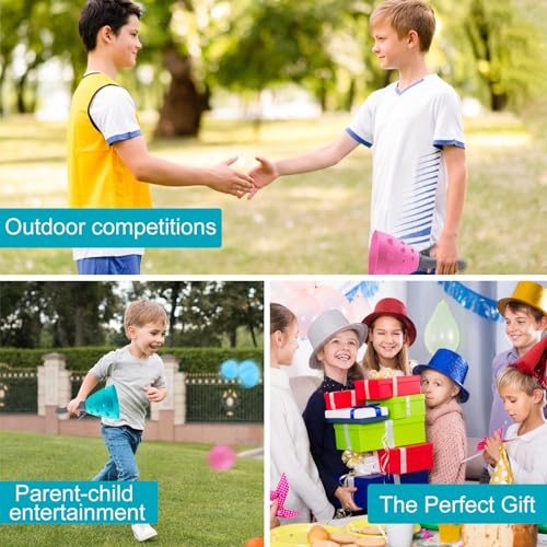 LIVESTN Fangballspiel, Fangbecher Ballspiel mit 2 Fangbechern und 10 Bällen, Fang den Ball Wurfspiel, Outdoor Spiele für Kinder, Für Garten, Park oder Strand, Outdoor Fun Party Game Spielzeug (B)