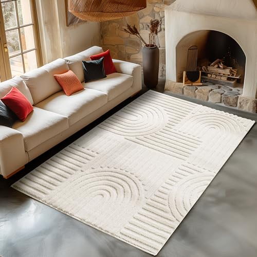 Carpetsale24 Short Pile Living Room Rug 60 x 110 cm (Runner) Crea...