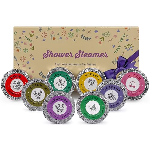 Bulk Shower Steamers Aromatherapy Self Care Gift Set with 8PCS Unique Scented Shower Bombs. Natural Organic Melts for Women Mothers Day Shower Fizzies for Bathroom Relaxing and Moisturizing Spa
