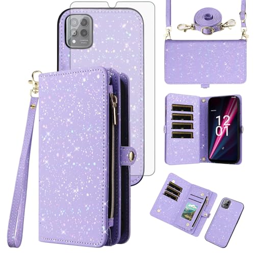 Coque T-Mobile Revvl 6 Pro 5G idéale pour voyager avec son portefeuille magnétique zippé