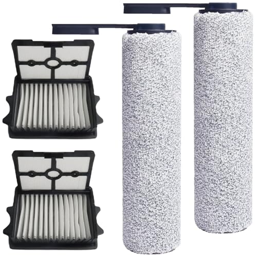 Bluearks【S5コンボのみ】TINECO Floor ONE S5 COMBO コードレススティックウェットドライ掃除機用交換部品 ブラシローラー2個 真空HEPAフィルター2個 Tineco洗浄液詰め替え用