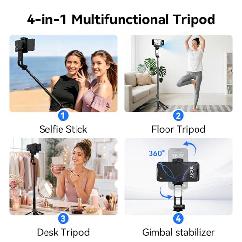 2026 Upgrade Auto Face Tracking Selfie Stick Tripod for iPhone with Light 360 °that Follows Your Movement 70.9" Phone Tripod Stand with Remote for Content Creator Vlog Live Stream Video Recording by HMDMDN - Used condition - Image 5