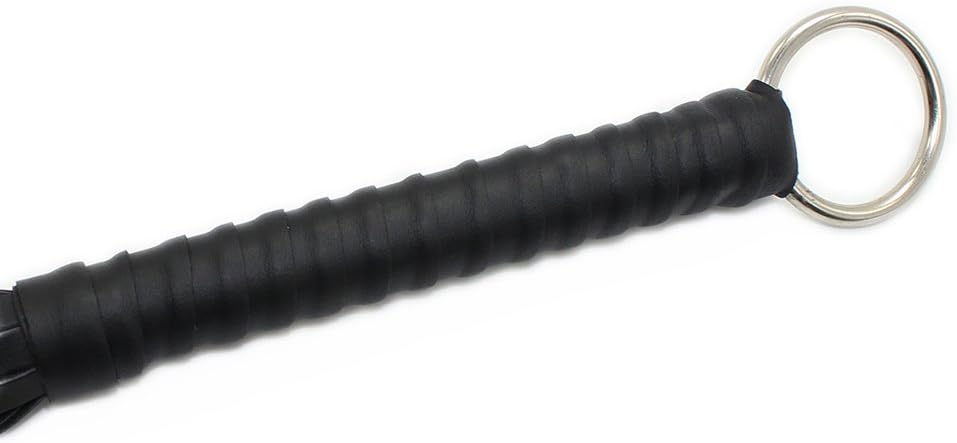 Black Leather, Handle with Loop, Whip, Horse Riding Crop, Role-Playing Props,