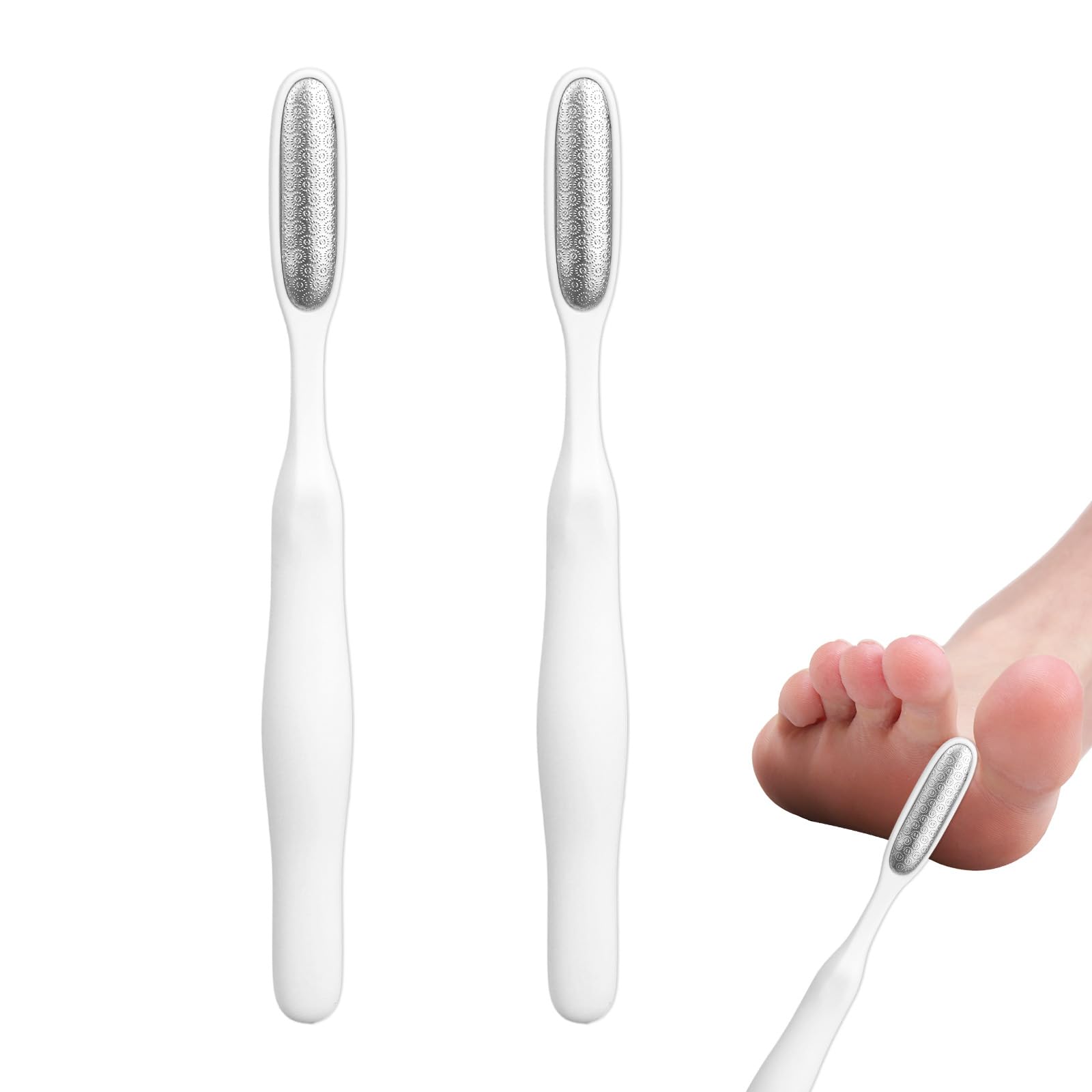 2pcs Mini Foot Exfoliators, Small Toe File Dead Skin Keratin Remover Tool Feet Skin File for Precise Pedicure Between Toe Gaps and Sensitive Areas Reusable Foot Tools