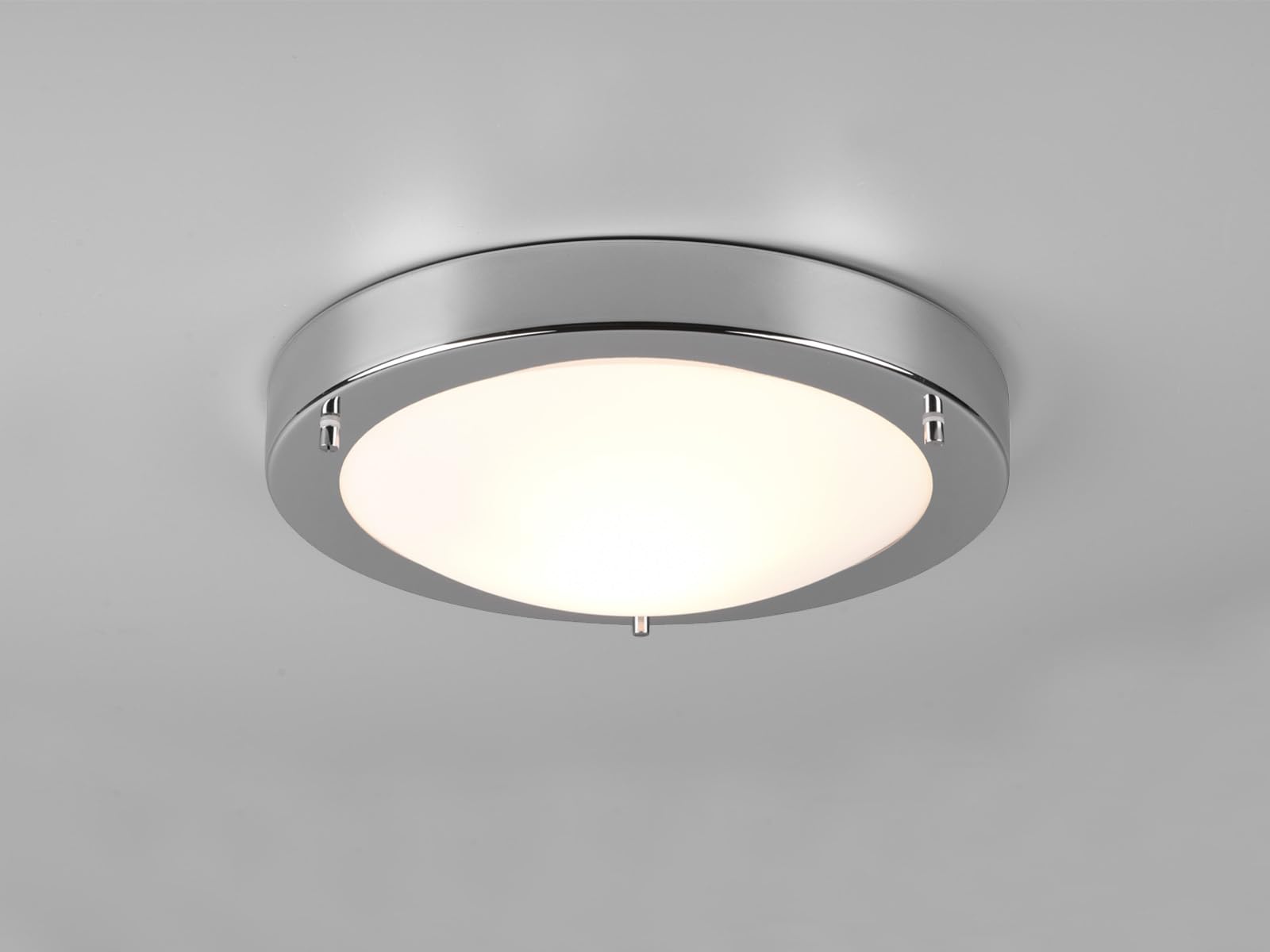 Trio 6801011-06 Condus Plafoniera, 1x60 Watt, Cromo/Bianco, 31.5 cm