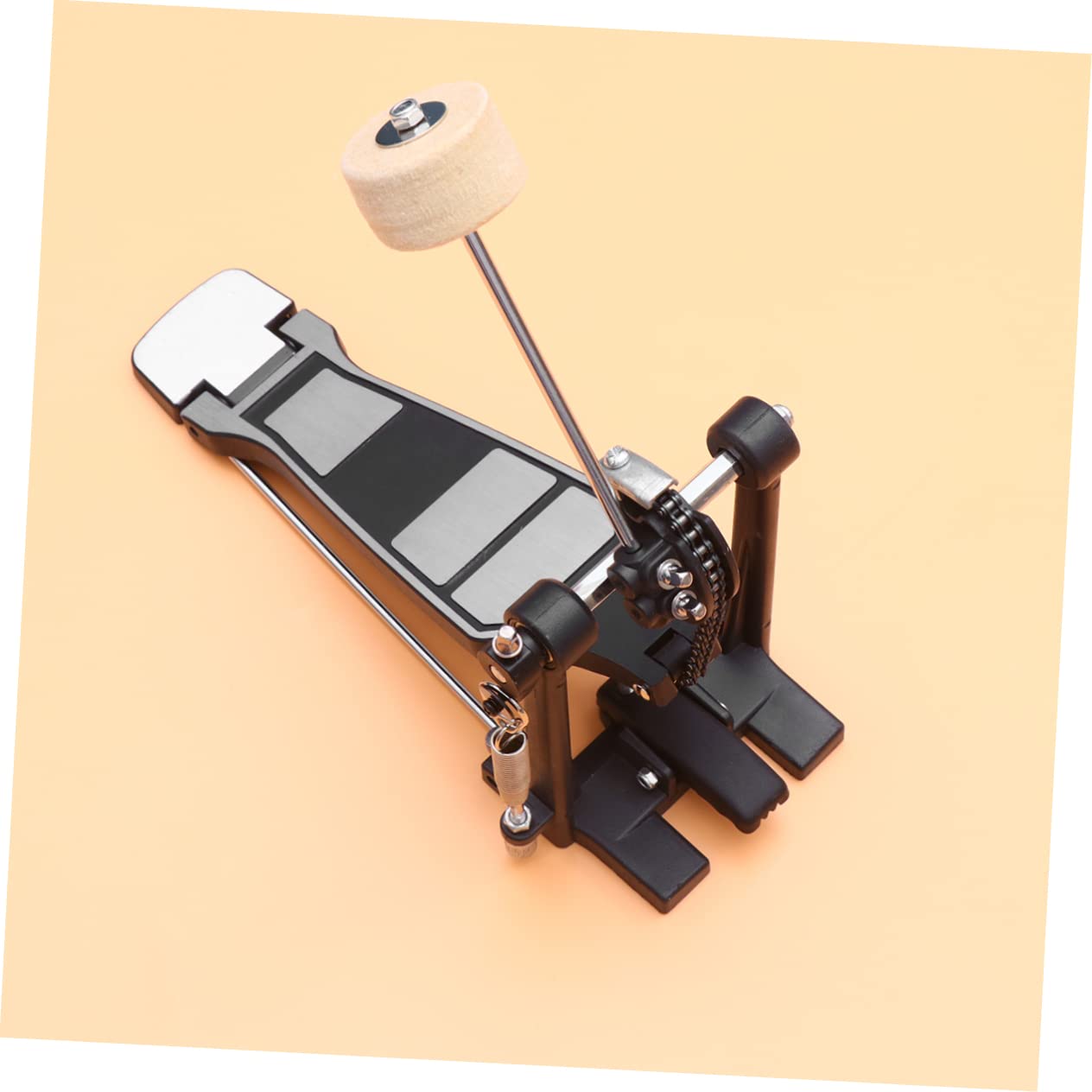 HANABASS Single Metal Drum Foot Pedal Set Heavy Duty Replacement for Bass Drum Quick Response Kick Pedal for Drummers Durable Construction for Enhanced Performance