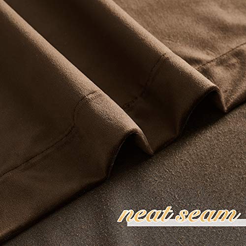 Nicetown Thermal Insulated Brown Velvet Curtains, Sound Reducing Heavy Matt Solid Room Darkening Drapes/Panels For Holiday (2 Panel Per Pack, 84 Inches Long) #TOP5