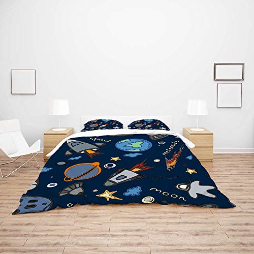 Parure de lit Cosmos Doodle anti-plis pour supprimer le repassage du linge Long Twin - 4