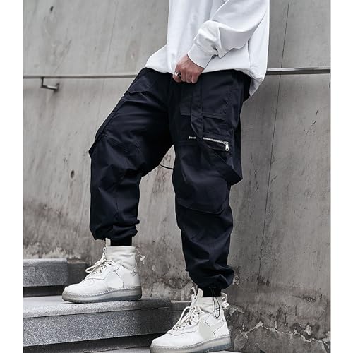XYXIONGMAO Men's Japanese Paratrooper Functional Cargo Pants Streetwear Mens Harem Pants Casual Goth Pants for Men Tech Pants2