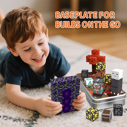 Image of Magnetic Building Blocks Travel Toys: 35pcs with Portable Tin, 45s Storage