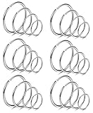 LOYALLOOK 18Pcs 20G 316L Stainless Steel Nose Ring Hoop Cartilage Hoop Septum Piercing 6-12mm (G:24PCS Silver Tone)