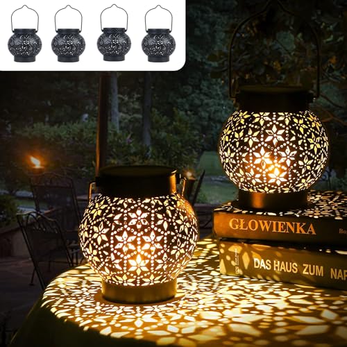 Lanterne solaire extérieur IP65 : 4 lampes étanches anti-rouille