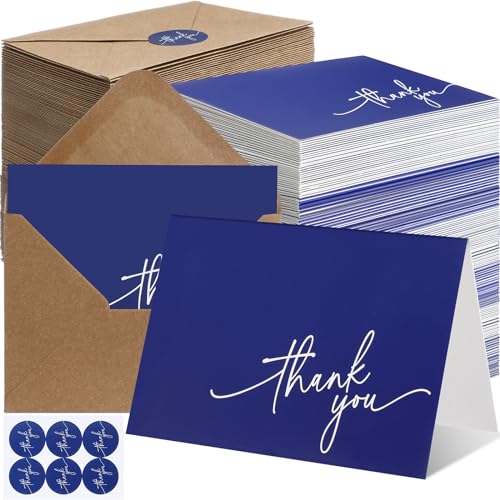 Cartes de remerciement vierges avec enveloppes kraft Gueevin lot de 200 pour mariages