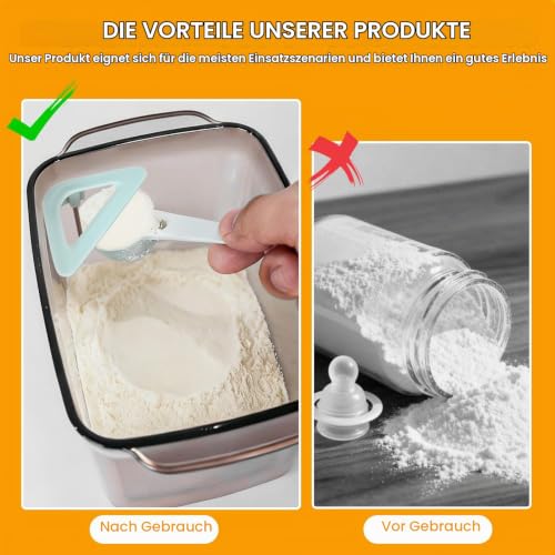 Nuangoo 1700ml Milchpulver Aufbewahrungsbox Teetönig Milchpulverspender Mit Löffel Milchpulver Portionierer für die Lagerung von… – Ansicht 5