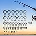 KJAOYU Complete Fishing Gear Upgrade: 45-Piece Stainless Steel and Ceramic Fishing Rod Guides Line Rings Set with Top Tips - Ideal for Rock Casting Enthusiasts