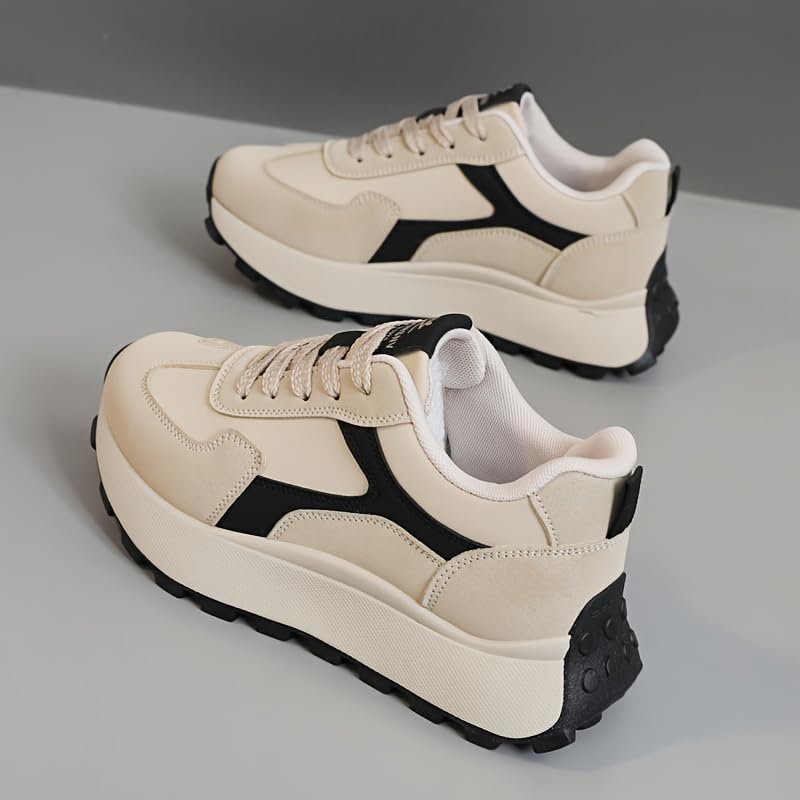 Women's Fashionable Casual Platform Sports Shoes with TPU Cushioning Sole, Providing Comfortable Foot Sensation. Suitable for All Seasons and Suitable for Daily use and Office wear.2