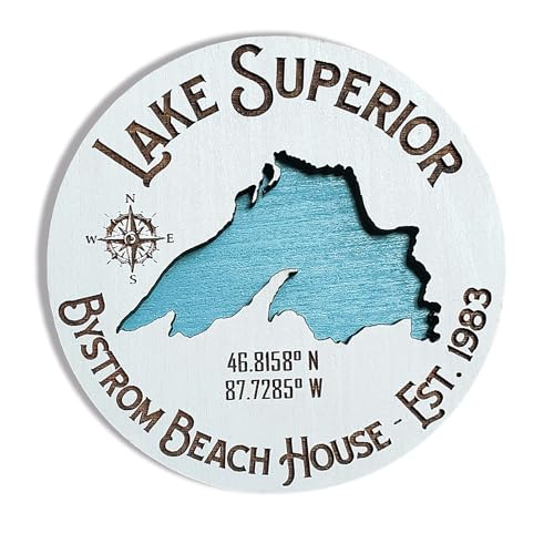 Custom Lake Map 3D Cutout Wood Round Sign - Personalized