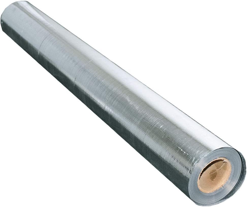 US Energy Products 250 sqft (4ft x 62.5ft) Aluminum Foil Barrier Insulation Sauna Non Perforated Solid 8 Mil Reinforced Aluminum Vapor Barrier.