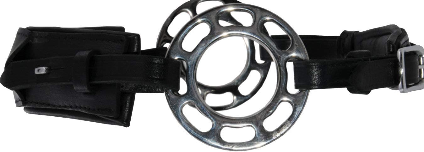 Reitsport Amesbichler AMKA Hackamore Leather 3-Way Adjustable Leather Padding Bitless with Wheel Wheel